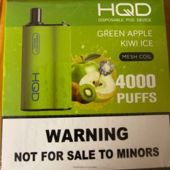 HQD BOX 4000 PUFFS Green Apple Kiwi Ice H4F6D82 HQD Vapes Australia