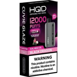 HQD CUVIE GLAZE DISPOSABLE VAPE 12000 Black Dragon H4F6D132 HQD Vapes Australia