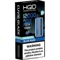 HQD CUVIE GLAZE DISPOSABLE VAPE 12000 Blue Razz H4F6D137 HQD Vape Nicotine