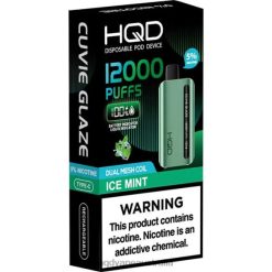 HQD CUVIE GLAZE DISPOSABLE VAPE 12000 Ice Mint H4F6D200 HQD Vape Review