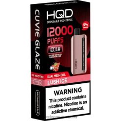 HQD CUVIE GLAZE DISPOSABLE VAPE 12000 Lush Ice H4F6D210 HQD Vape Review